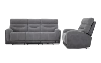Phantom Gray 86'' Manual Reclining Sofa & Recliner