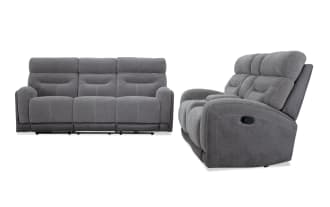Phantom Gray 86'' Manual Reclining Sofa & 76'' Console Loveseat