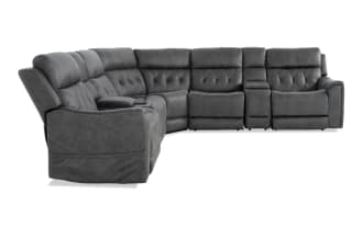 Canyon Gray 126'' Bluetooth Audio Power Lift & Reclining  7 Piece Sectional