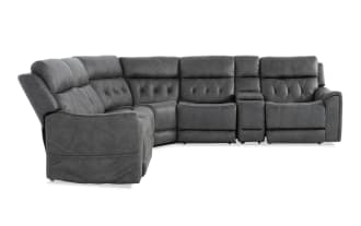Canyon Gray 126'' Bluetooth Audio Power Lift & Reclining  6 Piece Sectional