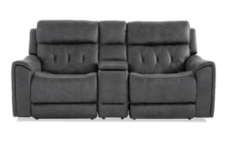 Canyon Gray 83'' Bluetooth Audio Power Lift & Reclining  Console Loveseat