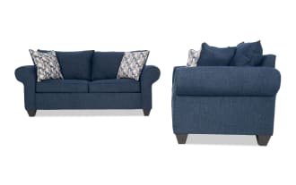 Kylie Navy 82'' Sofa & 70'' Loveseat
