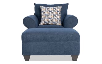 Kylie Navy Chair & Storage Ottoman