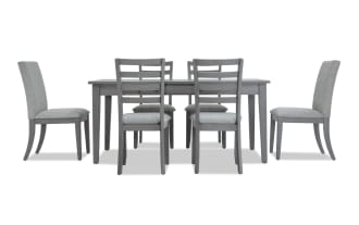 Homeworks 7 Piece Gray Upholstered Dining Set