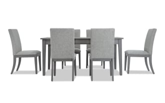 Homeworks 7 Piece Gray Upholstered Dining Set