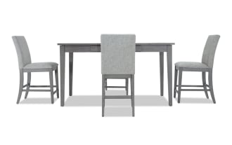 Homeworks 5 Piece Gray Upholstered Counter Height Dining Set
