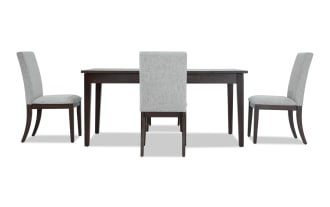 Homeworks 5 Piece Dark Brown & Gray Upholstered Dining Set