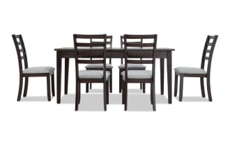 Homeworks 7 Piece Dark Brown & Gray Dining Set