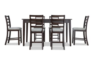 Homeworks 7 Piece Dark Brown & Gray Counter Height Dining Set
