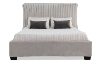 Sofia Dream Queen Gray Upholstered Panel Bed