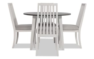 Blake 5 Piece White & Gray Upholstered Dining Set