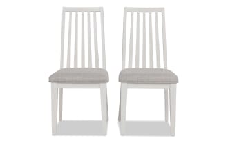 Blake White & Gray Windsor Upholstered Dining Chair (Set of 2)