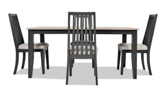 Blake 5 Piece Graphite & Gray Upholstered Dining Set