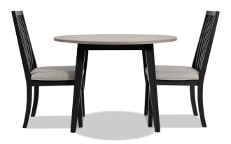 Blake 3 Piece Graphite & Gray Upholstered Dining Set