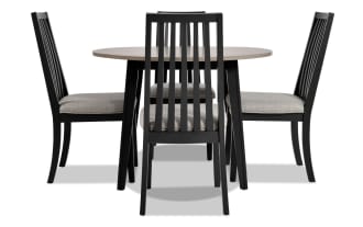 Blake 5 Piece Graphite & Gray Upholstered Dining Set