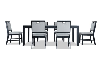 Brookline 7 Piece Black & White Upholstered Dining Set