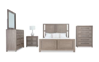 Artisan 5 Piece Queen Gray Panel Bedroom Set