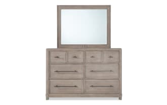 Artisan Gray 6 Drawer Dresser & Mirror