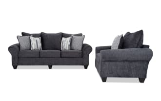 Everly Charcoal 98'' Sofa & Chair