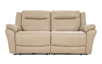 Frontier Taupe Leather 77'' Power Reclining Loveseat with USB & USB-C  Ports