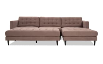 Metro Taupe 112'' 2 Piece Right Arm Facing Chaise Sectional with Ottoman