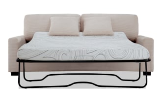 Aspen Beige 86'' Sleeper Sofa with Queen Cooling Mattress