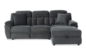 Playmaker Gray 104'' Power Reclining 2 Piece Right Arm Facing Pop-Up Sleeper Chaise Sectional with USB & USB-C Ports