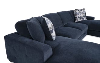 Playground Navy 148'' 3 Piece Dual Chaise Sectional with Armless Pop-Up Sleeper