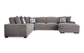 Playground Gray 145'' 4 Piece Right Arm Facing Pop-Up Sleeper Chaise Sectional