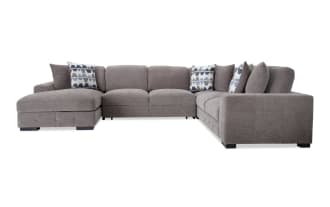 Playground Gray 145'' 4 Piece Left Arm Facing Pop-Up Sleeper Chaise Sectional