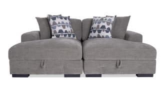 Playground Gray 86'' Dual Storage Chaise Sectional