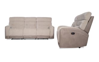 Phantom Beige 86'' Manual Reclining Sofa & 76'' Console Loveseat