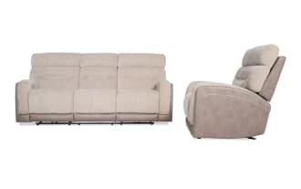 Phantom Beige 86'' Manual Reclining Sofa & Recliner