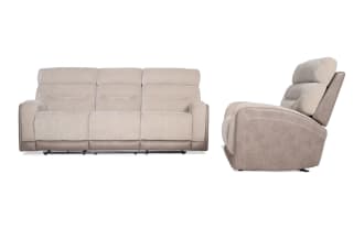Phantom Beige 86'' Power Reclining Sofa & Recliner with USB & USB-C Ports
