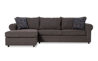 Juno Chocolate 114'' 2 Piece Left Arm Facing Chaise Sectional