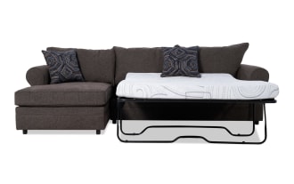 Juno Chocolate 114'' 2 Piece Left Arm Facing Sleeper Chaise Sectional with Cooling Mattress