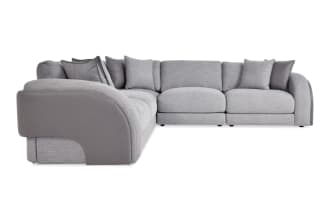 Gravity Gray 121'' 5 Piece Modular Sectional with 2 Armless Chairs, 1 Corner, 1 Left Arm Facing Chair, 1 Right Arm Facing Chair