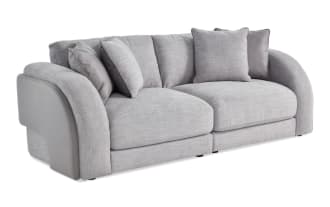 Gravity Gray 92'' 2 Piece Modular Loveseat with 1 Left Arm Facing Chair, 1 Right Arm Facing Chair