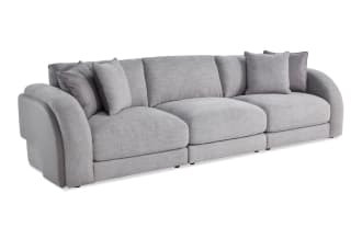 Gravity Gray 128'' 3 Piece Modular Sofa with 1 Armless Chair, 1 Left Arm Facing Chair, 1 Right Arm Facing Chair
