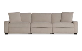 Aspen Beige 127'' Power Reclining Sofa with USB & USB-C Ports