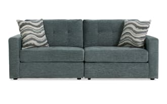 Modular Bob® Spa Blue 86'' 2 Piece Loveseat with 1 Left Arm Facing Chair, 1 Right Arm Facing Chair