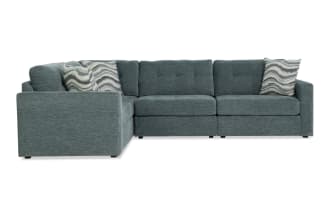Modular Bob® Spa Blue 80'' 4 Piece Modular Sectional with 1 Armless Chair, 1 Corner, 1 Left Arm Facing Chair, 1 Right Arm Facing Chair