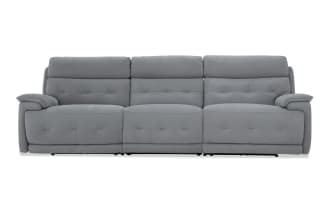 Rumor Gray 113'' Power Reclining Sofa with Armless Chair & Power Headrest