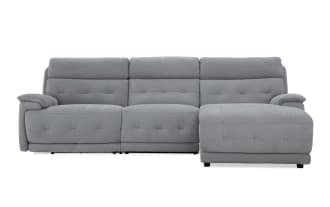 Rumor Gray 114'' Power Reclining 3 Piece Right Arm Facing Chaise Sectional with Armless Chair & Power Headrest