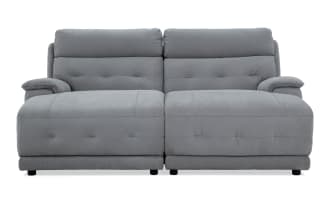 Rumor Gray 84'' Power Reclining Dual Chaise with Power Headrest