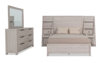 Canyon 5 Piece Queen White Wall Bedroom Set