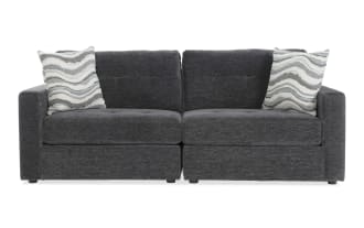 Modular Bob® Charcoal 86'' 2 Piece Loveseat with 1 Left Arm Facing Chair, 1 Right Arm Facing Chair