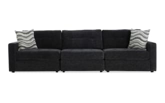 Modular Bob® Charcoal 123'' 3 Piece Modular Sofa with 1 Armless Chair, 1 Left Arm Facing Chair, 1 Right Arm Facing Chair