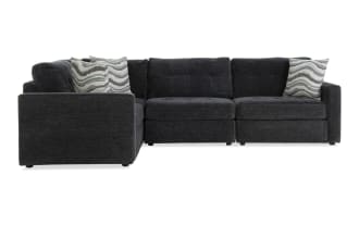 Modular Bob® Charcoal 80'' 4 Piece Modular Sectional with 1 Armless Chair, 1 Corner, 1 Left Arm Facing Chair, 1 Right Arm Facing Chair