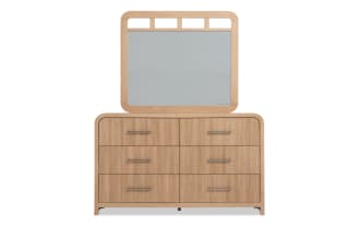 Cascade Brown 6 Drawer Dresser & Mirror
